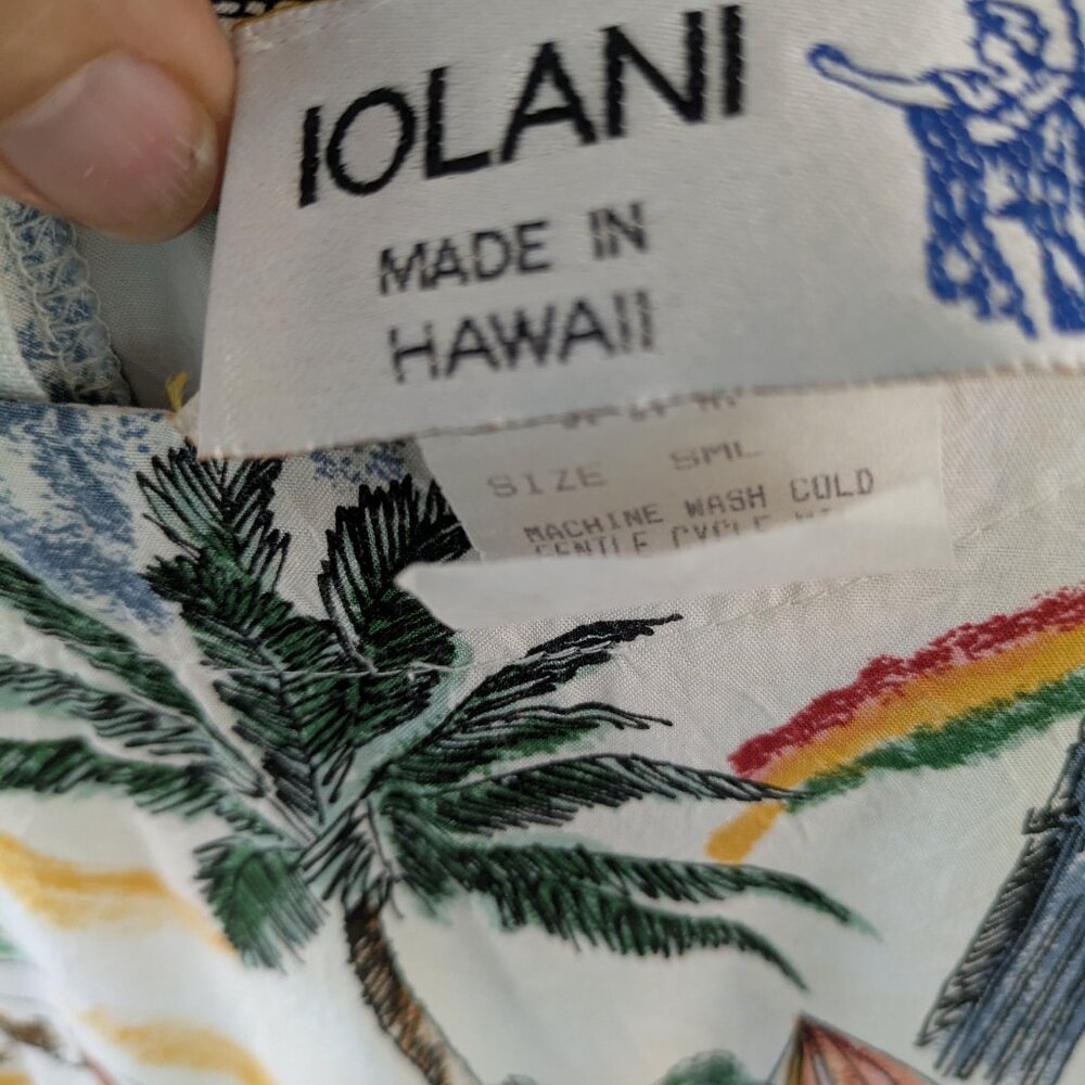Iolani Hawiian Surf Beige Dress SZ small - Picture 4 of 6